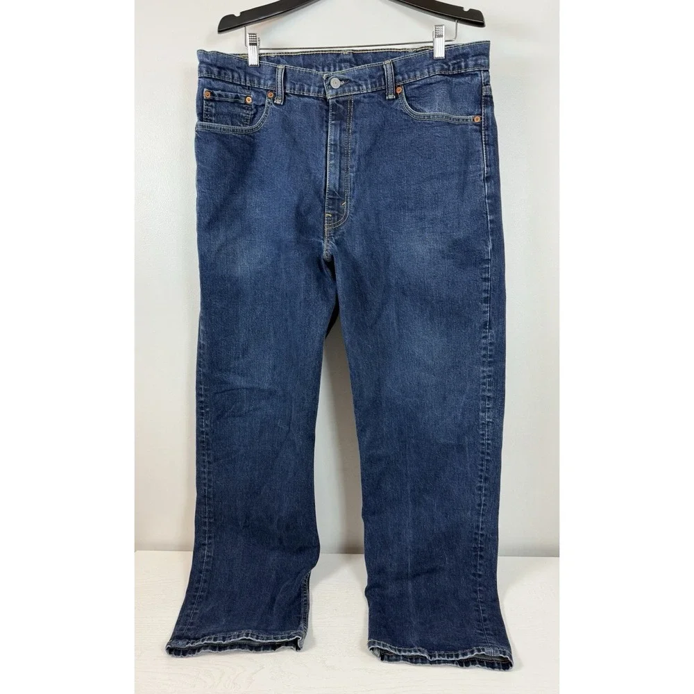 Levis 550 Jeans Mens Size 40x32 Straight Leg DARK Wash‎ Cotton Denim